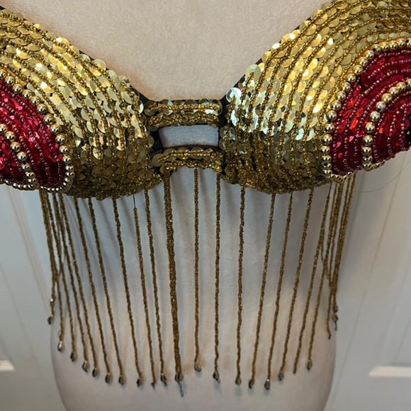Hand beaded Belly Dancing bra - Picture 5 of 15